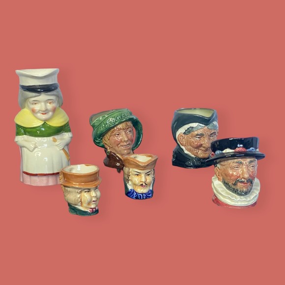 🤹‍♂️ BUNDLE 6 TOBY JUGS CHARACTER MUGS ROYAL DOULTON 'ARRIET BEEFEATERS GRANNY - Picture 1 of 7